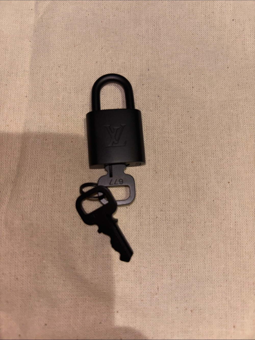 Louis Vuitton Black Matte Padlock with Keys - Men’s Accessory